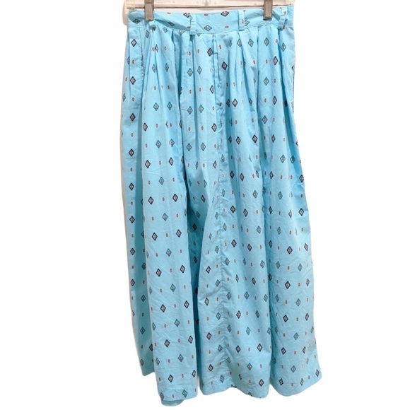 VINTAGE pleated Maxi skirt Aztec print medium - Picture 2 of 6